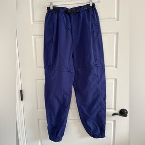 L.L.Bean Convertible Pants Zip Off Shorts Ripstop Nylon Womens Sz M Hiking Blue
